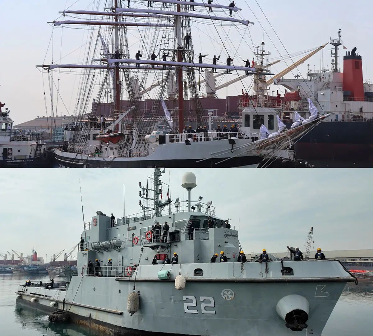 پهلوگیری ناوگروه صلح و دوستی نیروی دریایی پاکستان در بندرعباس