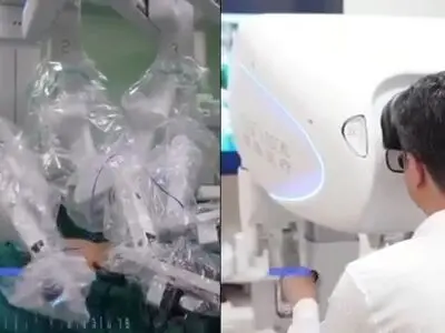 پنج هزار کیلومتر فاصله‌ جراح چینی با بیمار بوده و با ربات جراحی‌ یک تومور را از ریه‌ بیمار درآورده + فیلم