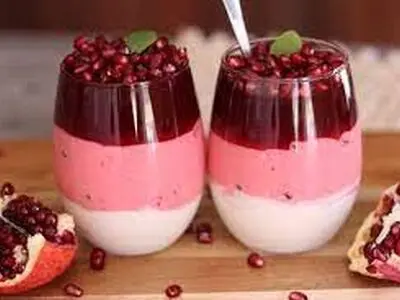 آموزش تهیه دسر موس انار + فیلم