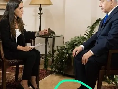 اقدام عجیب نتانیاهو  در یک مصاحبه تلویزیونی