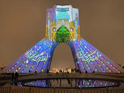 اجرای ویدئو مپینگ جشن نیمه شعبان روی برج آزادی