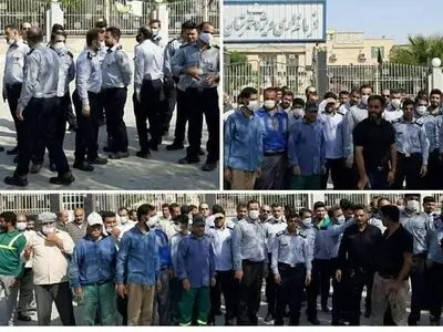 تجمع کارگران شهرداری خرمشهر برای معوقات مزدی 