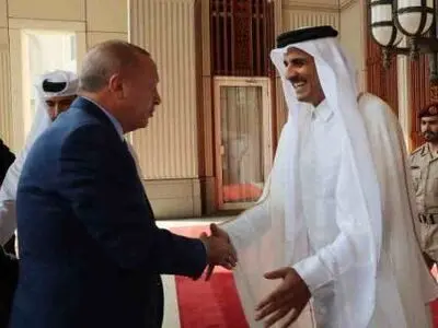 أمیر قطر یستقبل أردوغان فی أول رحلة لبلد عربی منذ بدء العملیة العسکریة ضد الأکراد فی سوریا