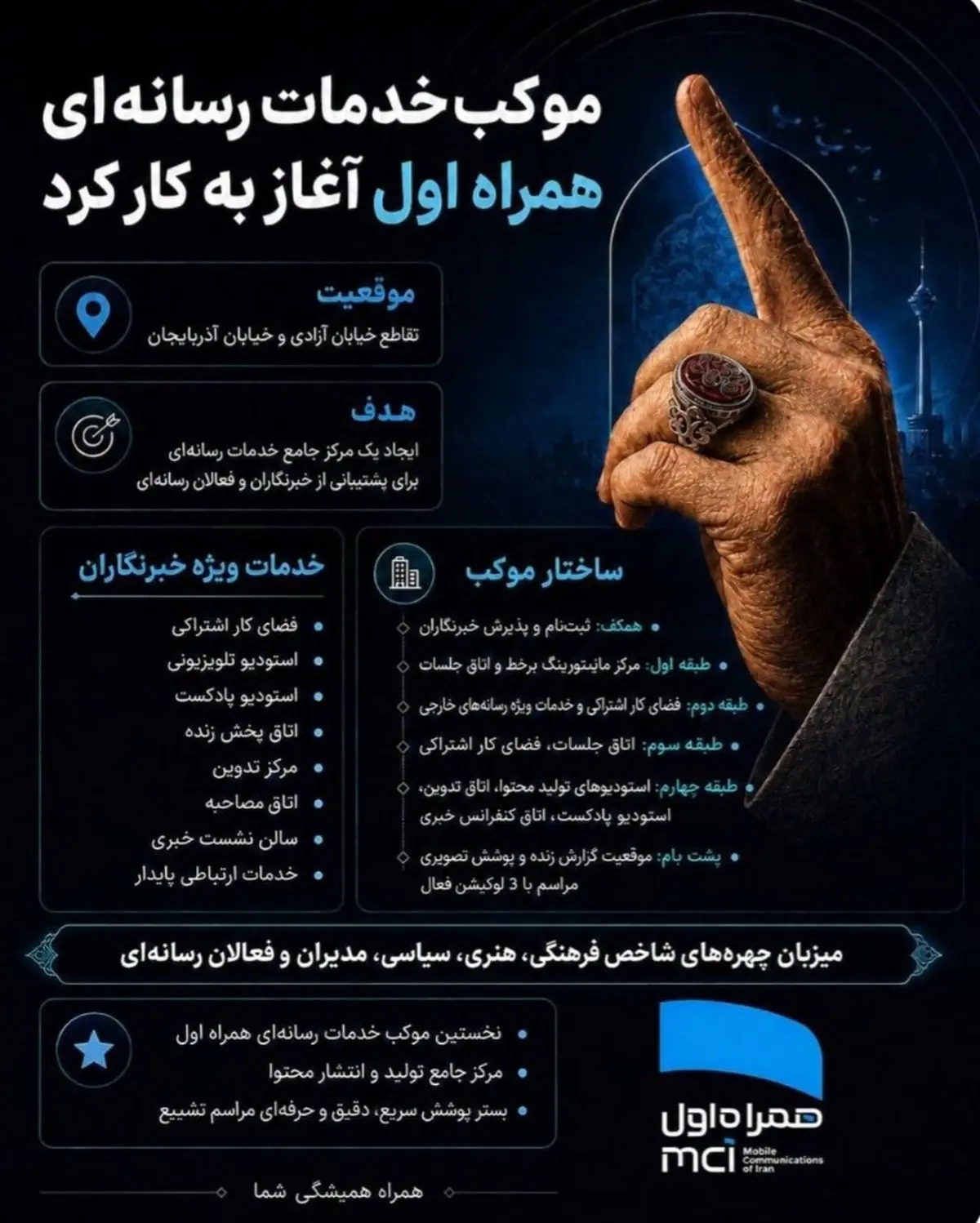 قلب رسانه‌ای مراسم تشییع رهبر شهید انقلاب در موکب همراه اول