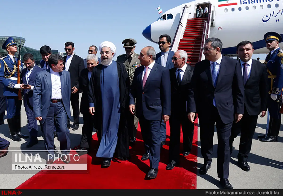 رییس جمهور کشورمان وارد باکو شد +تصاویر