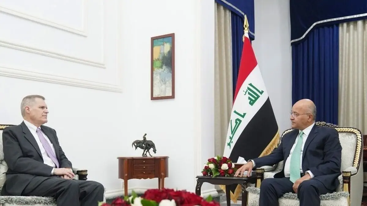 گفت‌وگوی برهم صالح با سفیر آمریکا در بغداد