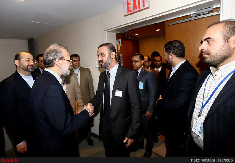 دیدار علی لاریجانی با رییس مجلس عمان