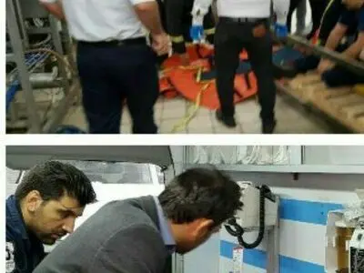 محصور شدن ۴ کارگر در مخزن خالی نگهداری گاز ازت +عکس