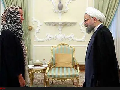 موغیرینی تلتقی روحانی وظریف وتؤکد دعمها للاتفاق النووی
