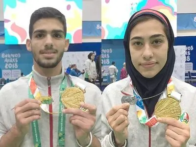 ولی‌نژاد و اشکوریان مدال‌های زرین خود را به قهرمانان ماندگار ایران تقدیم کردند