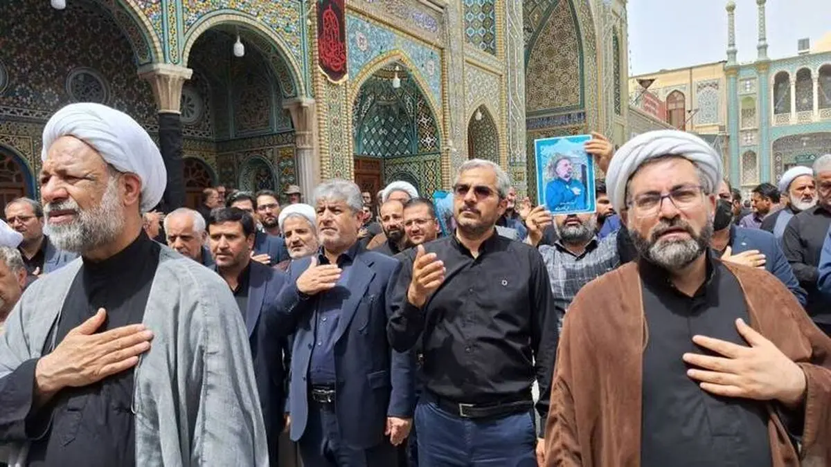 برگزاری آیین تدفین پیکر قاضی علی قناعتکار در حرم حضرت معصومه (ع) + فیلم