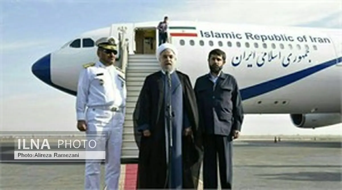روحانی در فرودگاه اهواز به تشریح برنامه های سفر خود پرداخت