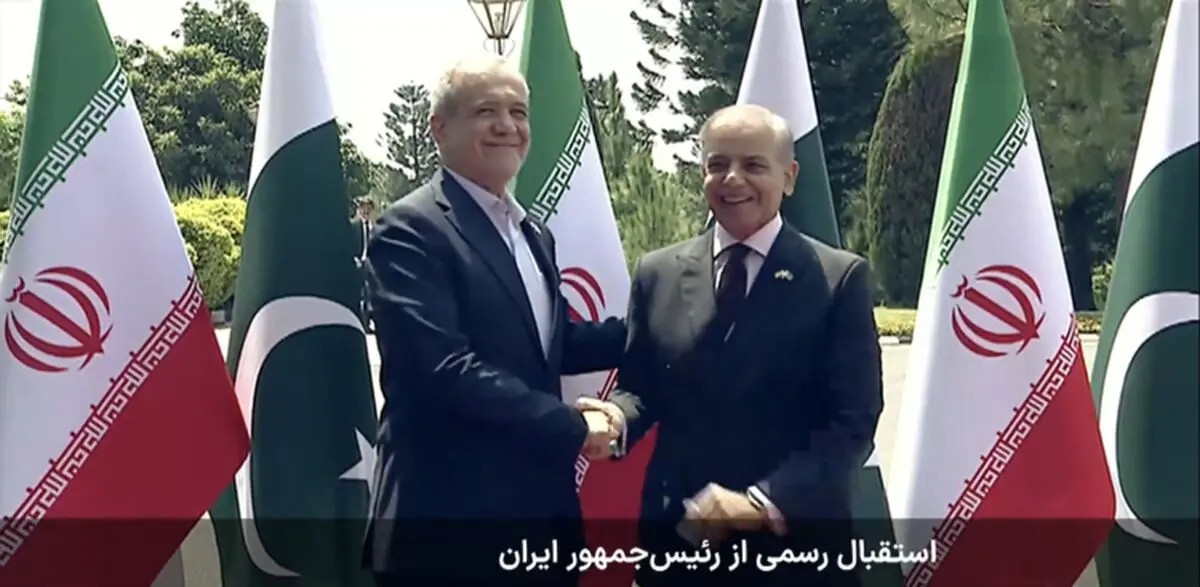 استقبال رسمی نخست‌وزیر پاکستان از پزشکیان
