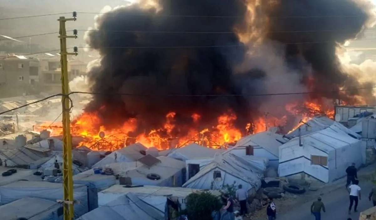 وقوع آتش‌سوزی در اردوگاه آوارگان در اقلیم کردستان عراق