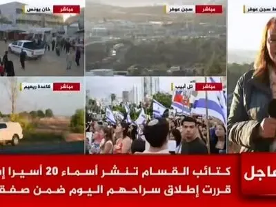 تصاویر زنده از فرایند تبادل اسرا میان حماس و اسرائیل