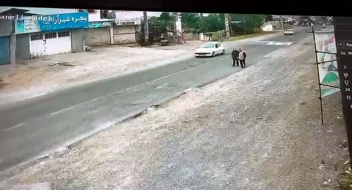 زیر گرفتن دو نفر به صورت عمدی با ماشین در روستای بازیارکلا نوشهر در استان مازندران + فیلم