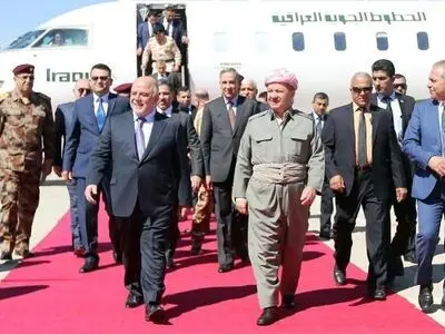 حیدر العبادی وارد اربیل شد