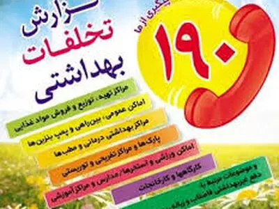 هر ایرانی یک بازرس بهداشتی با سامانه بهداشت 190