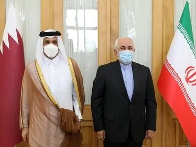 ظریف با وزیر امور خارجه قطر دیدار کرد + فیلم