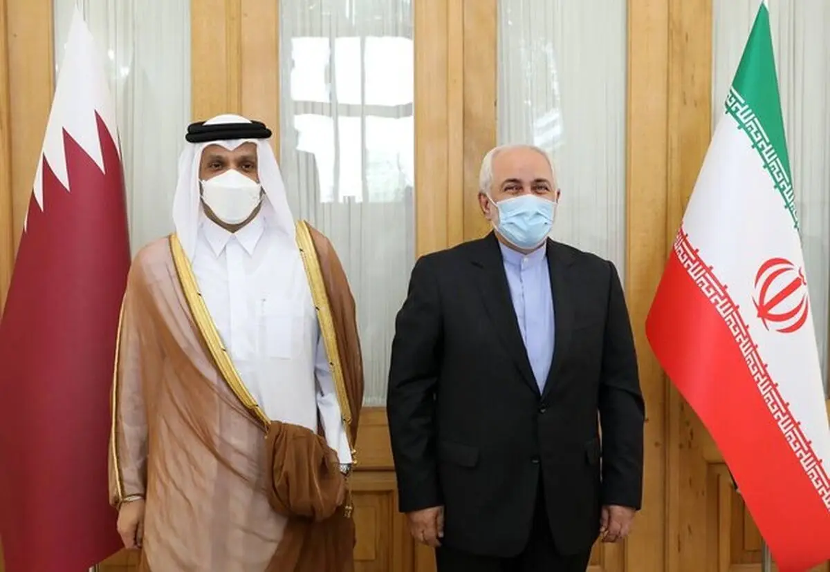 ظریف با وزیر امور خارجه قطر دیدار کرد + فیلم