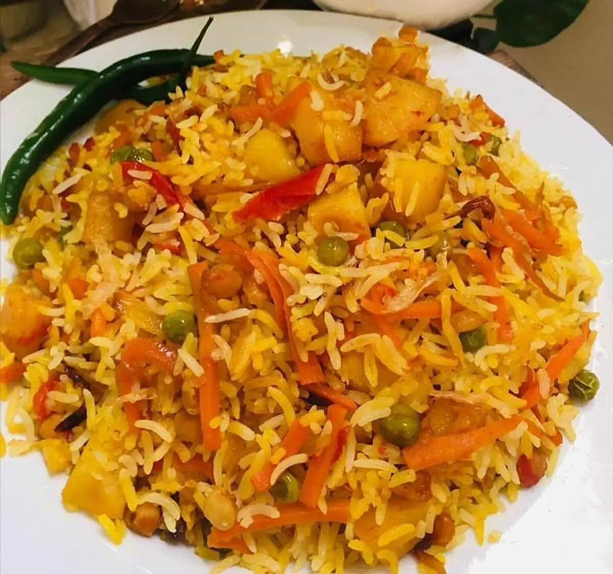 طرز تهیه پلو سبزیجات بدون گوشت 