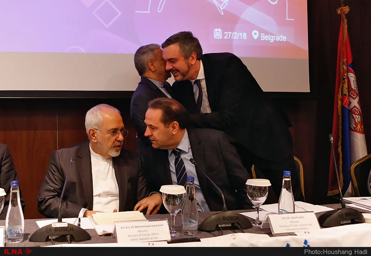 حضور تجار و کارآفرینان ایرانی در نشست ظریف با ۳ وزیر صربستان 