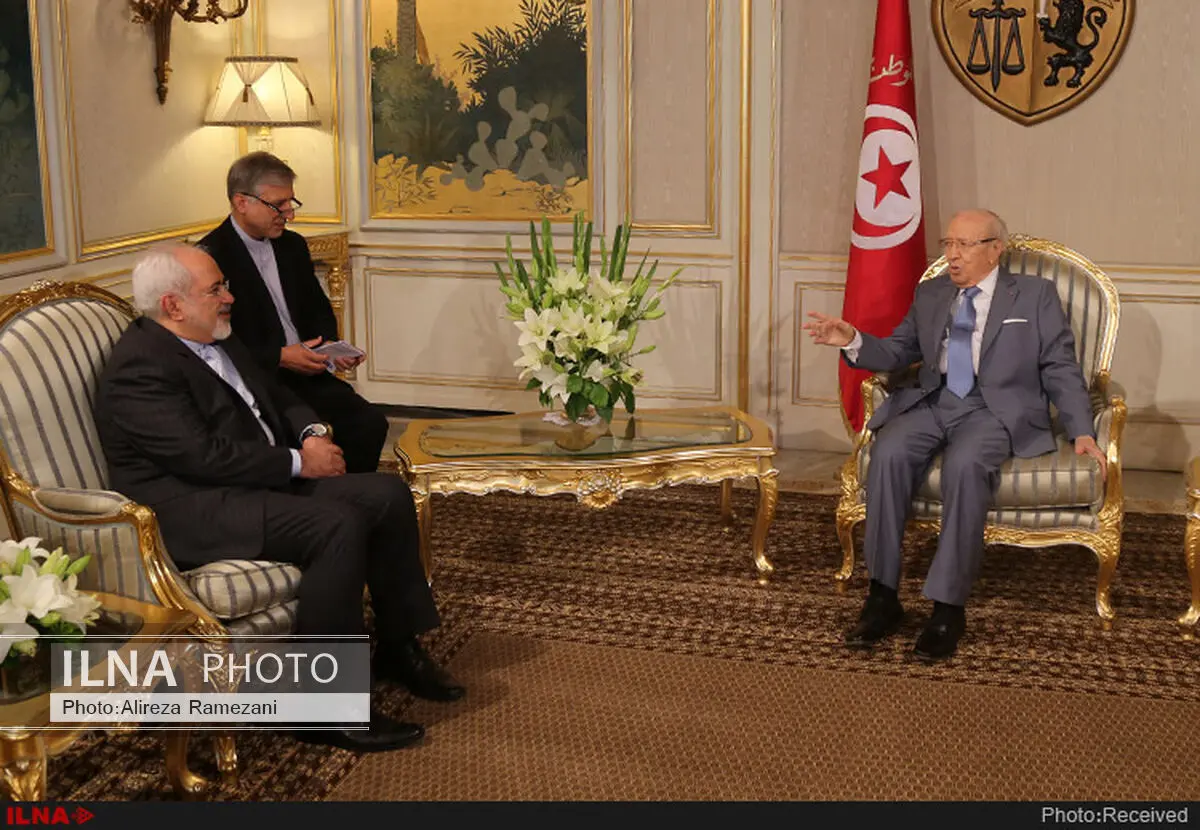 دعوت ظریف از رئیس جمهور تونس برای سفر به تهران