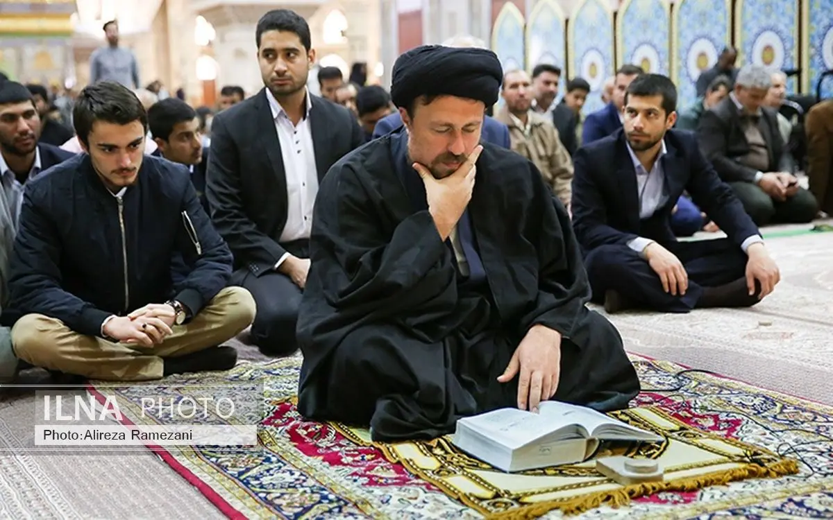 حضور سیدحسن خمینی در جمع مسافران نوروزی حرم امام (س)
