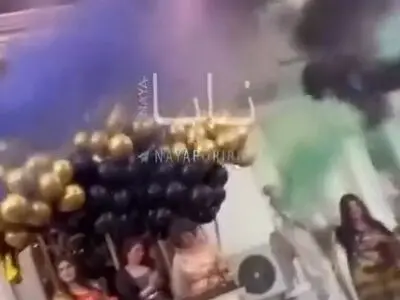 بادکنک های هلیومی در حین افتتاح یک آرایشگاه زنانه در اربیل، شمال عراق منفجر شدند + فیلم