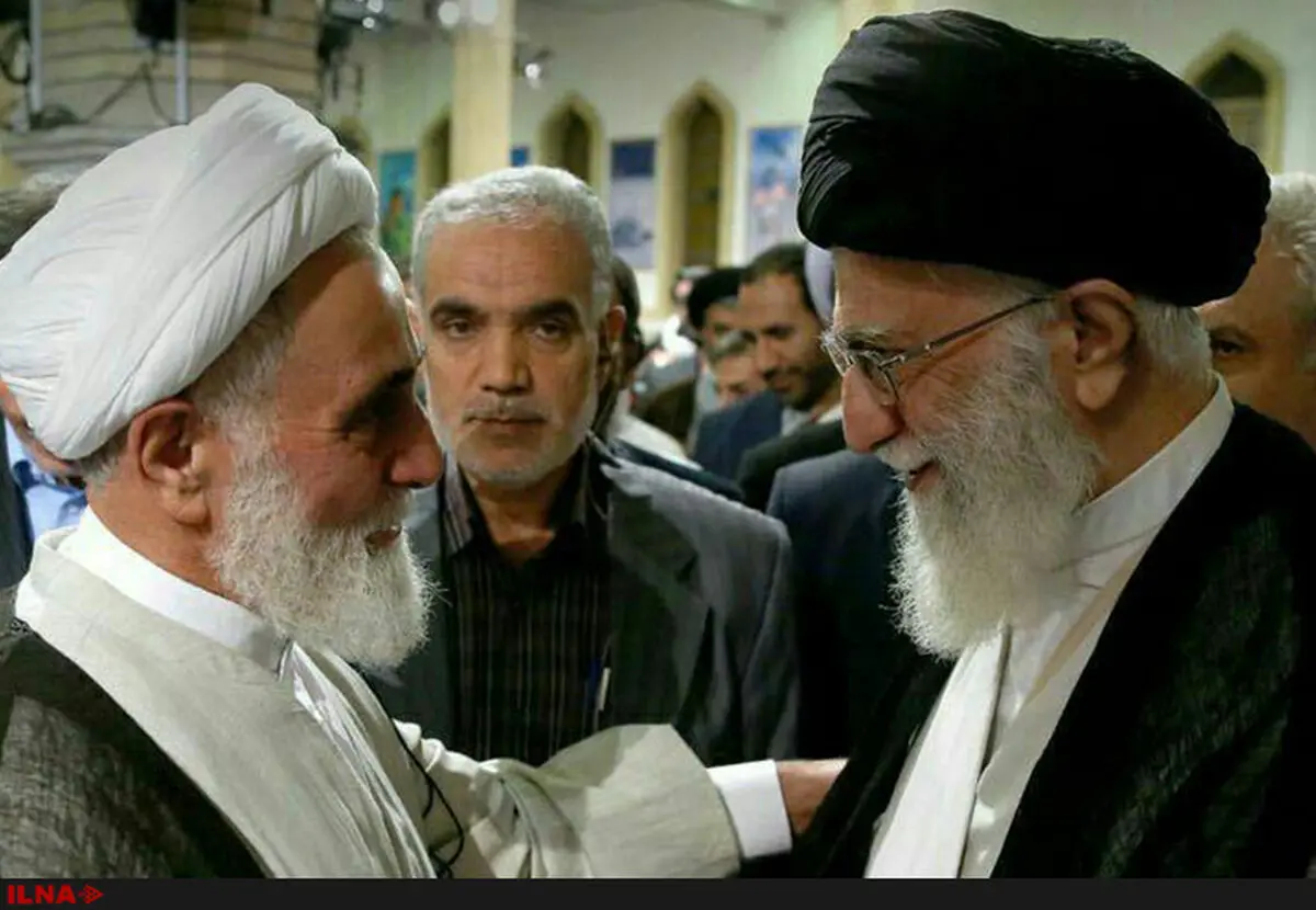 دیدار رهبر انقلاب و حجت‌الاسلام ناطق نوری در حاشیه ضیافت افطار شب گذشته