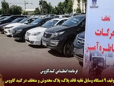 شناسایی و دستگیری سارقان اماکن خصوصی و/توقیف ۹ دستگاه وسایل نقلیه فاقد پلاک، پلاک مخدوش و متخلف در گنبد کاووس