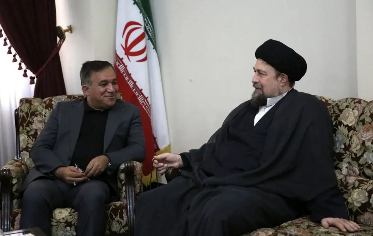 دیدار سرپرست باشگاه استقلال با سید حسن خمینی پس از مراسم یادبود کارگرجم