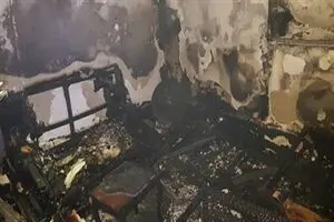مصدومیت سه آتش‌نشان مهابادی در حین اطفای حریق