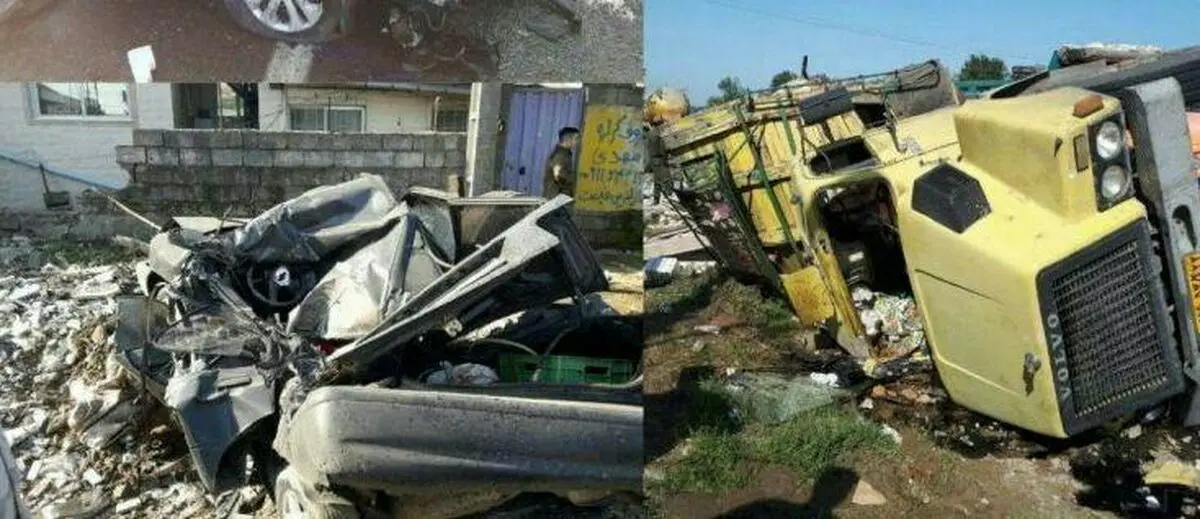 تصادف زنجیره ای در جاده لاهیجان - لنگرود