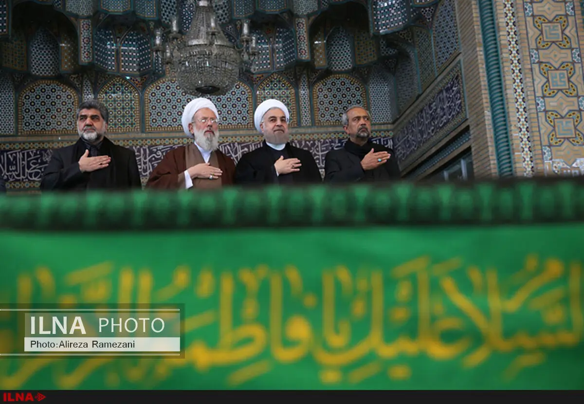 روحانی در جمع عزاداران حسینی در حرم عبدالعظیم حضور یافت