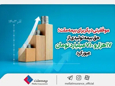 موفقیتی دیگر برای بیمه ملت؛ حق بیمه تولیدی از 17 هزار و 710 میلیارد تومان عبور کرد