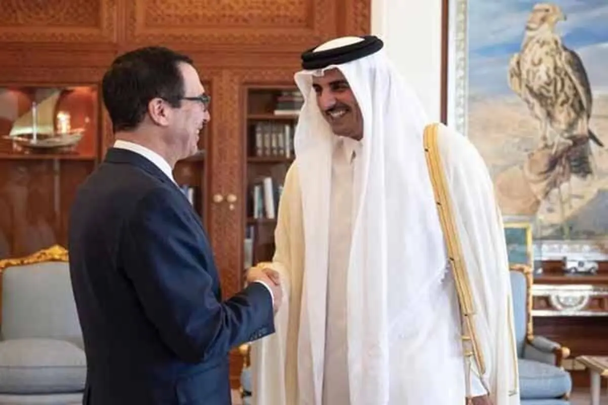 استقبال امیر قطر از وزیر خزانه‌داری آمریکا

