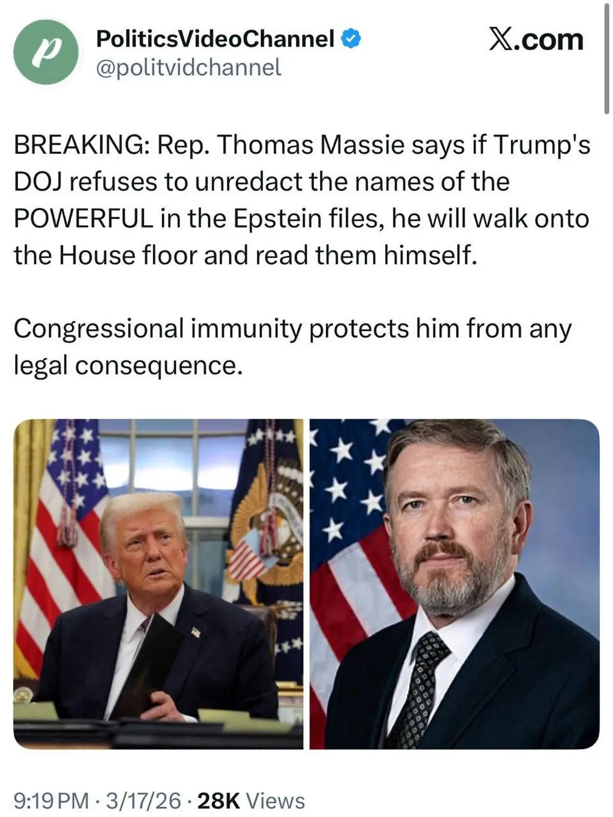 تهدید نماینده توماس ماسی به افشای نام افراد قدرتمند در پرونده اپستین 