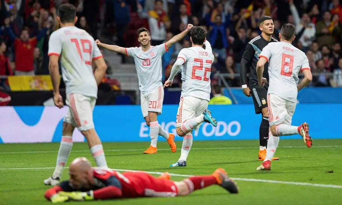 اسپانیا 6 - 1 آرژانتین ؛ خط و نشان ماتادور ها برای مدعیان جام جهانی
