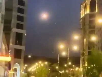 رهگیری یک موشک بر فراز شهر مدینه توسط پدافند عربستان + فیلم