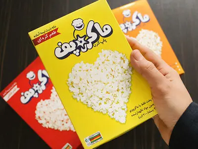 طراحی بسته بندی خلاقانه ظریف گرافیک برای محصولات ماکروپف