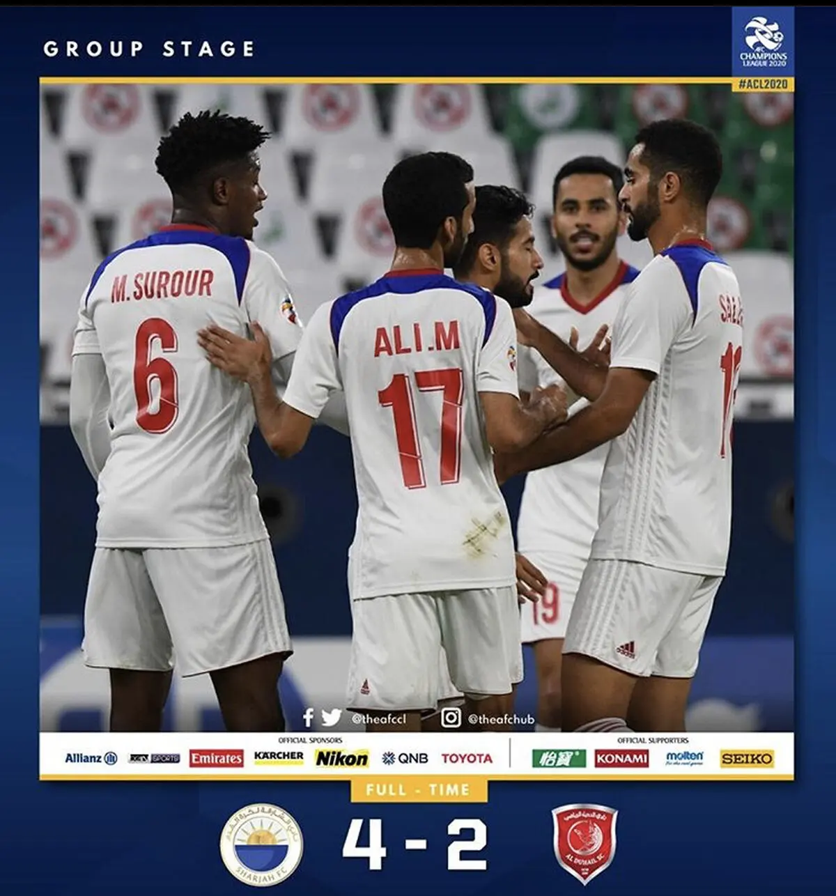 الشارجه ۴ الدوحیل ۲؛ کار سخت پرسپولیس در گروه مرگ (عکس)