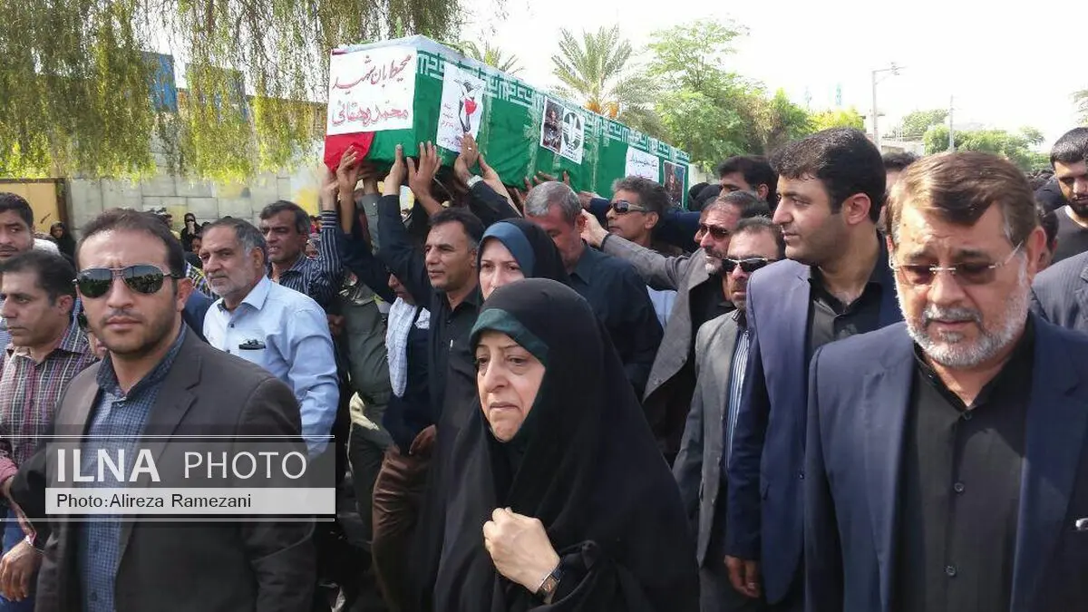 مراسم تشییع پیکر شهدای محیط‌بان هرمزگان برگزار شد