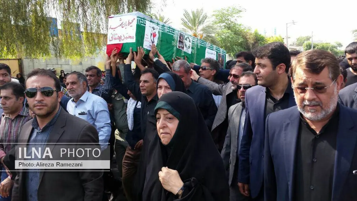 مراسم تشییع پیکر شهدای محیط‌بان هرمزگان برگزار شد