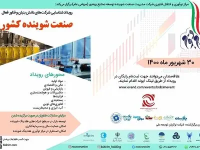 رویداد شناسایی شرکت های دانش بنیانو فناور فعال در صنعت شوینده کشور