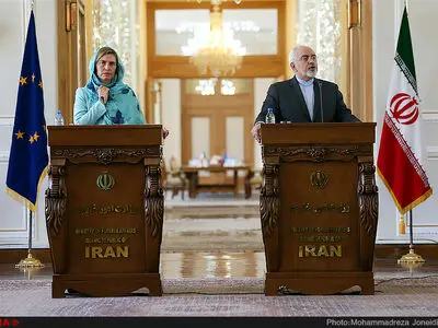دیدار محمد جواد ظریف با فدریکا موگرینی مسئول سیاست خارجی اتحادیه اروپا