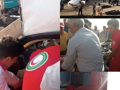 برخورد خودروی سواری پژو با تریلی در محور طاقانک به شمس آباد دو کشته برجای گذاشت