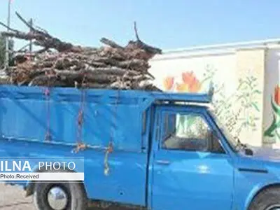 توقیف یک دستگاه نیسان حامل چوب‌آلات غیر‌مجاز در اردبیل