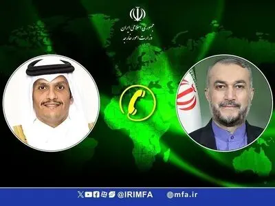 Iranian, Qatari FMs speak over phone to discuss Gaza war