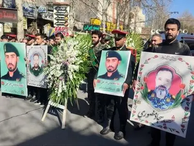 پیکر پاک چهار شهید سرافراز مدافع وطن در خرم‌آباد تشییع شد